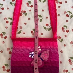 Handmade Pink and Purple Crochet Shoulder Bag